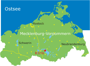 Lage von Klink in Mecklenburg-Vorpommern
