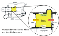 Lage der Liebermannbildfer im Schloss, im heutigen Kaminzimmer